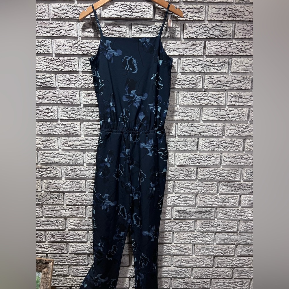 Lole Navy Floral Sleeveless Jumpsuit